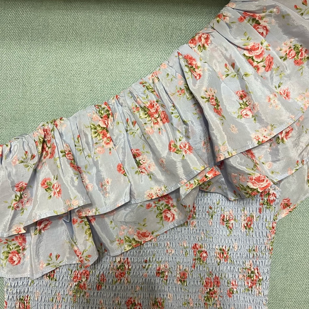 NWT Abercrombie & Fitch Floral Ruffle Off-Shoulder Top